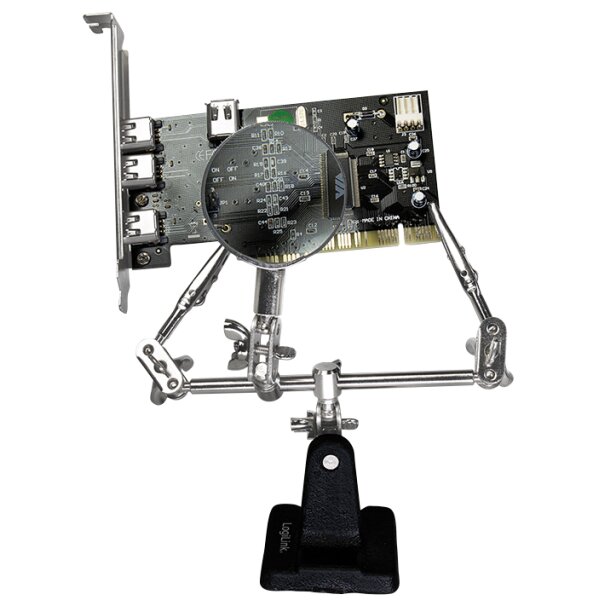 LogiLink Support de montage troisième main, avec loupe