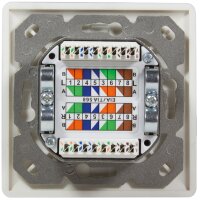 LogiLink Aufputz- und Unterputzdose Kat. 6, 2 x RJ45