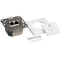 LogiLink Aufputz- und Unterputzdose Kat. 6, 2 x RJ45