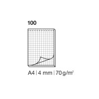 ELCO Bloc-notes quadrillé 4mm A4 74425.17 blanc,...