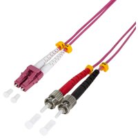 LogiLink LWL Patchkabel, LC-Duplex - 2 x ST, OM4, 2,0 m