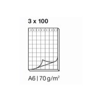 ELCO Notizblock kariert 4mm A6 74432.17 weiss, 70gm2 3x100 Blatt