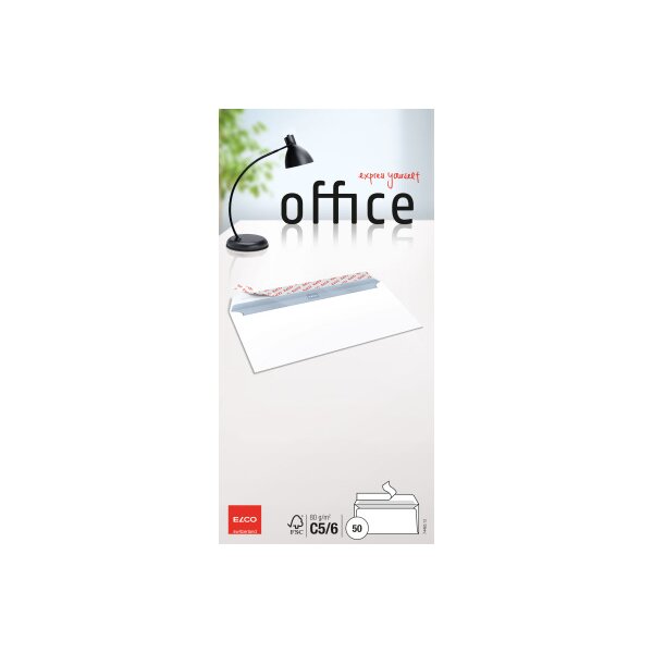 ELCO Couvert ohne Fenster C5/6 74463.12 80g, hochweiss, Kleber 50 Stk.