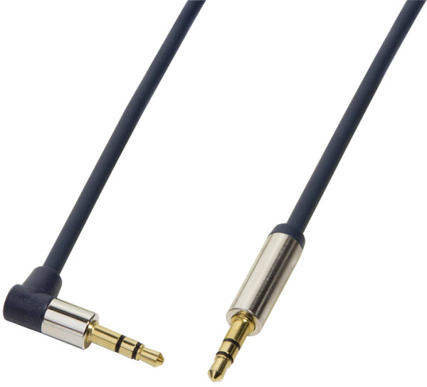 LogiLink Câble audio, 2 x jack mâle 3,5 mm, 1,5 m, coudé
