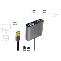 LogiLink USB 3.0 - HDMI VGA Grafikadapter, schwarz
