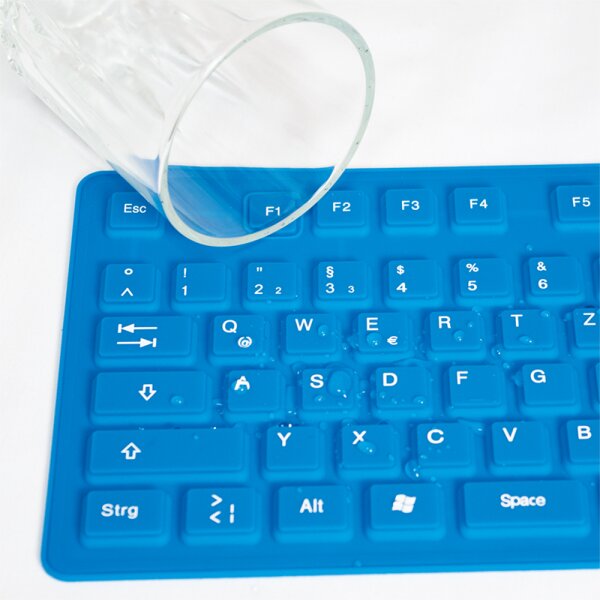LogiLink Flexible Silikon-Tastatur, kabelgebunden, weiss