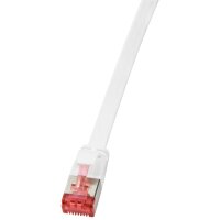 LogiLink U FTP Flach-Patchkabel, Kat. 6A, 7,5 m, weiss