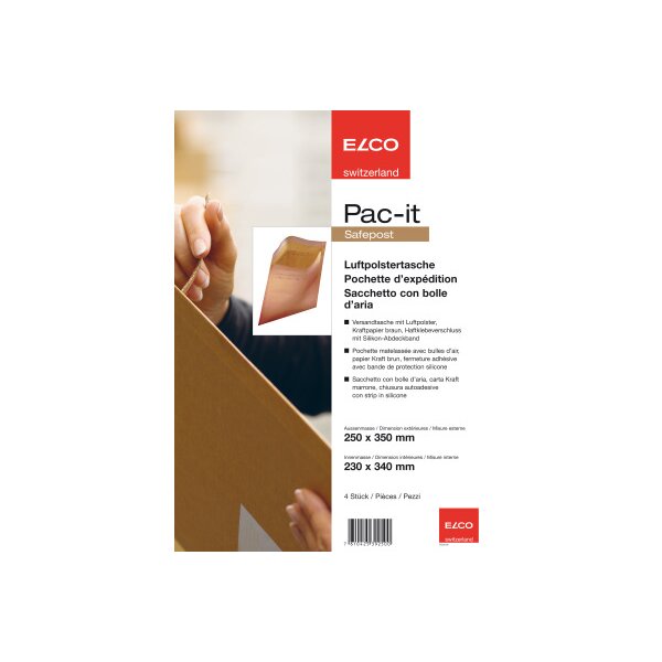 ELCO Enveloppe rembourrée 225x340mm 74552.92 brun 4 pcs.