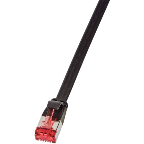 LogiLink U FTP Flach-Patchkabel, Kat. 6A, 15,0 m, schwarz