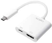 LogiLink Adaptateur de charge USB-C - HDMI, blanc