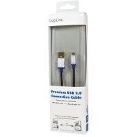 LogiLink Premium USB 2.0 Kabel, USB-A - USB-B Micro Stecker