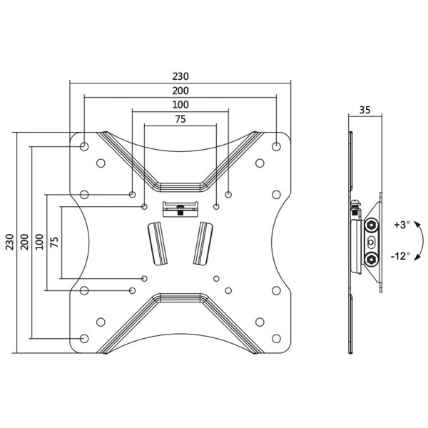 LogiLink Support mural pour t&eacute;l&eacute;viseur, inclinable, pour