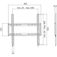 LogiLink Support mural pour TV, plat, pour 81,28 à...