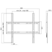 LogiLink TV-Wandhalterung, flach, für 81,28 - 139,7 cm