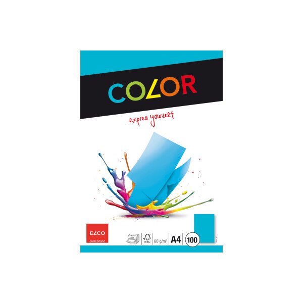 ELCO Office Color Papier A4 74616.32 80g, bleu intense 100 feuilles