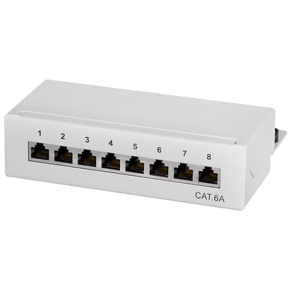 LogiLink Desktop Patch Panel Kat. 6A, 8-Ports, schwarz