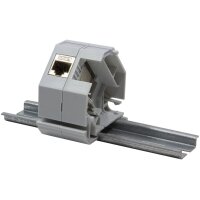 LogiLink Adaptateur rail DIN pour un module keystone, gris