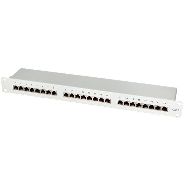 LogiLink 19" Patch Panel Kat.6 EconLine, 16 Ports, schwarz