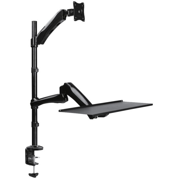 LogiLink Sitz-Steh Arbeitsplatz, für 1 Monitor, schwarz