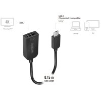 LogiLink Câble adaptateur USB-C - HDMI, noir