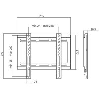 LogiLink Support mural pour TV, plat, pour 58,42 à...