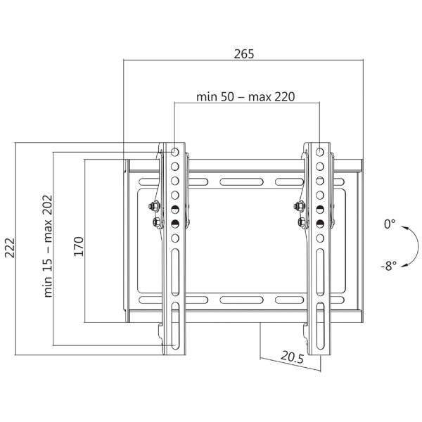 LogiLink TV-Wandhalterung, neigbar, für 58,42 - 106,68 cm