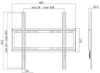 LogiLink TV-Wandhalterung, flach, für 81,28 - 139,7 cm