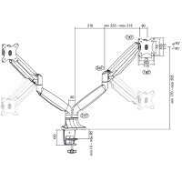 LogiLink Bras support pour écran, en aluminium