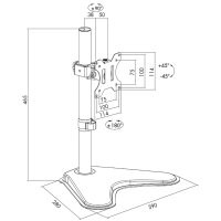 LogiLink Bras support avec socle, longueur du bras: 50 mm