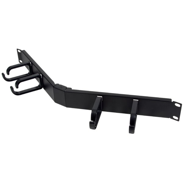 LogiLink Panneau guide-câbles 19, 1 U, courbé, noir