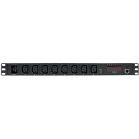 LogiLink Multiprise IP, 8 prises, 1 HE, noir