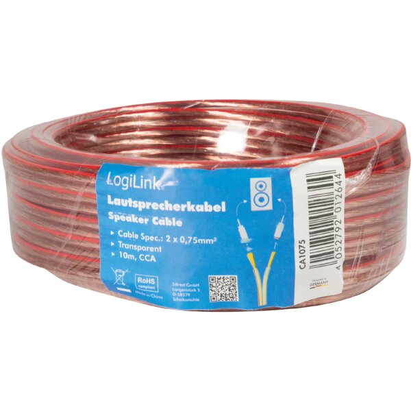 LogiLink Lautsprecherkabel, 2 x 2,50 qmm, 100 m