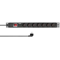 LogiLink 19 Steckdosenleiste, 7-fach, mit Schalter, schwarz