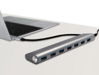 LogiLink Hub USB 3.0 avec fiche USB-C 3.1, 7 ports, gris