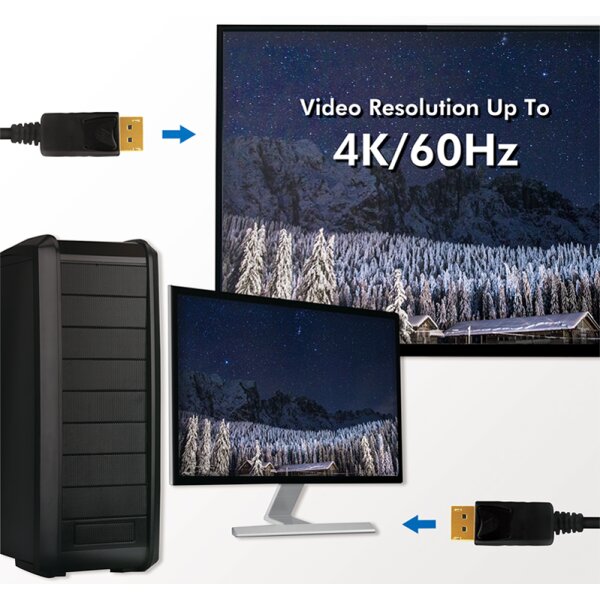 LogiLink DisplayPort Anschlusskabel, schwarz, 5,0 m