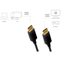 LogiLink Câble de connexion DisplayPort, noir, 10,0 m