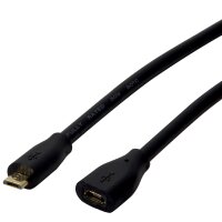 LogiLink Micro USB 2.0 Verlängerungskabel, 0,5 m,...