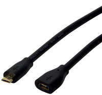 LogiLink Câble de rallonge micro USB 2.0, 1,5 m, noir