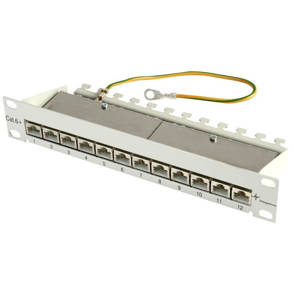 Telegärtner 10" Patch Panel, Kat.6A(tief) 1 HE, 12 x RJ45