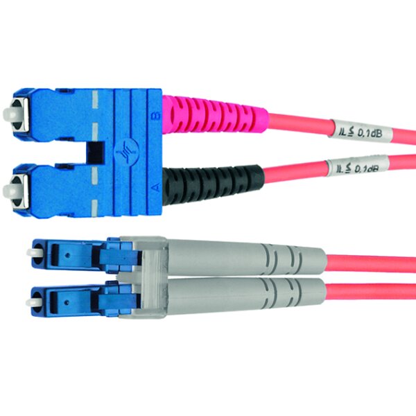Telegärtner LWL Patchkabel, LC-Duplex - SC-Duplex, OM3, 2 m