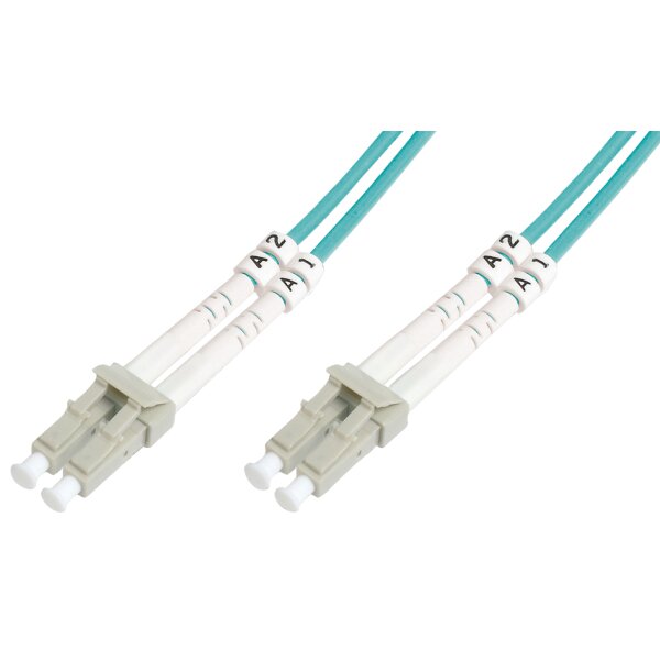 DIGITUS LWL Patchkabel, LC-Duplex - LC-Duplex, OM3, 10,0 m