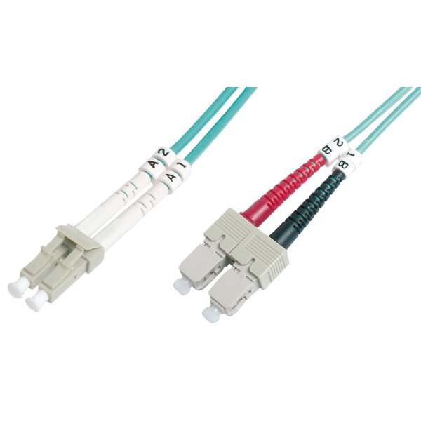 DIGITUS LWL Patchkabel, LC-Duplex - SC-Duplex, OM3, 5,0 m