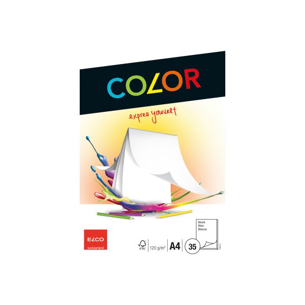 ELCO Papier &agrave; dessin A4 74640.10 120g, blanc 35 feuilles
