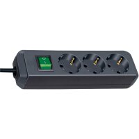 brennenstuhl Steckdosenleiste Eco-Line, 3-fach, schwarz