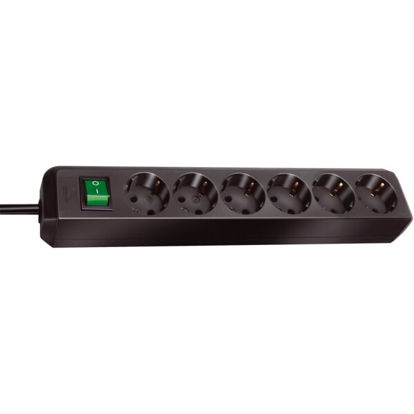 brennenstuhl Steckdosenleiste Eco-Line, 6-fach, schwarz