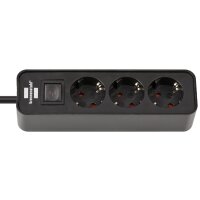 brennenstuhl Steckdosenleiste Ecolor 3-fach, schwarz / rot