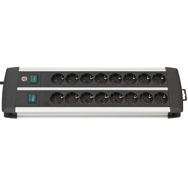 brennenstuhl Steckdosenleiste Premium-Duo-Alu-Line, 16-fach