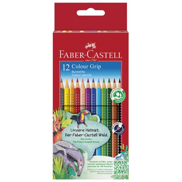 FABER-CASTELL Crayons de couleur Colour GRIP, &eacute;tui de 12