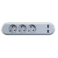 Bachmann Steckdosenleiste SMART, 3-fach, 2 x USB