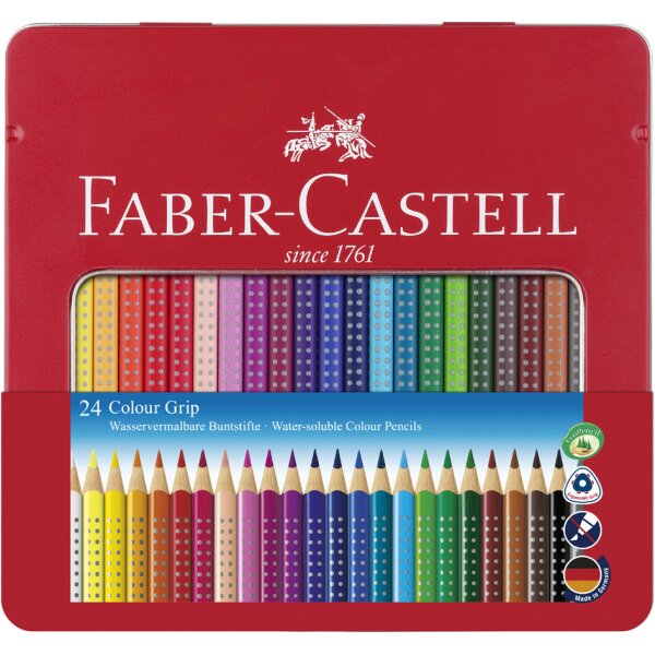 FABER-CASTELL Dreikant-Buntstifte Colour GRIP, 24er Etui